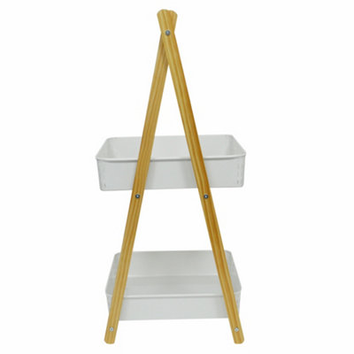Watsons  Kitchen  Bathroom Two Tier Storage Unit  White  Natural