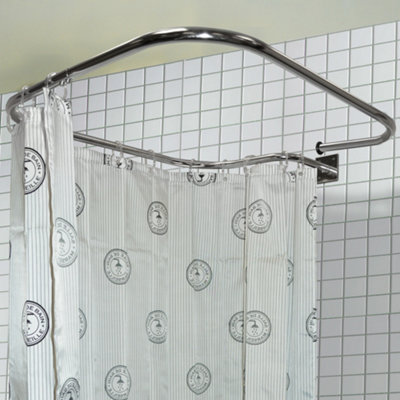 Shower Curtain Rod Wall to Wall Stainless Steel Tube 28mm to