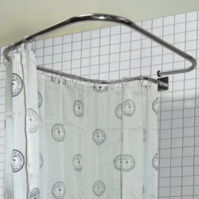 Watsons Loop Square  Stainless Steel Rectangular Shower Rail And Curtain Rings