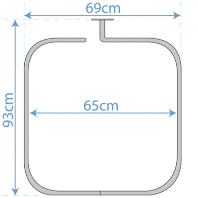 Watsons Loop Square  Stainless Steel Rectangular Shower Rail And Curtain Rings - 4