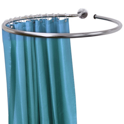Watsons Loop  Stainless Steel Circular Shower Curtain Rail And Curtain Rings
