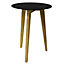 Watsons Luna  Retro Solid Wood Tripod Leg And Round Glass End  Side Table  Natural  Tinted
