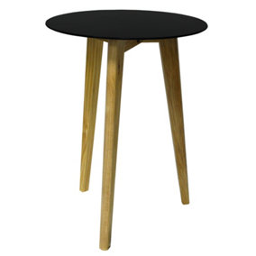 Watsons Luna  Retro Solid Wood Tripod Leg And Round Glass End  Side Table  Natural  Tinted
