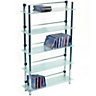 Watsons Maxwell  5 Tier 165 Dvds  Bluray  250 Cd  Media Storage Shelves  Frosted