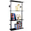 Watsons Maxwell  Wall Mounted Glass 90 Cd  60 Dvds Storage Shelves  Black  Silver