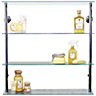Watsons Maxwell  Wall Mounted Wide Glass 195 Cd  140 Dvds Storage Shelves  Clear  Silver