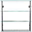 Watsons Maxwell  Wall Mounted Wide Glass 195 Cd  140 Dvds Storage Shelves  Clear  Silver
