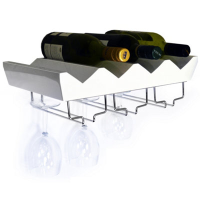 Watsons Monterey 4 Bottle Wall Mounted Floating Wine Storage Shelf White