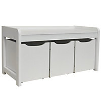 Watsons Newton  Hallway  Shoe  Toy  Bedroom Storage Bench With 3 Drawers  White