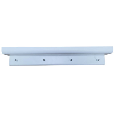 Watsons Oakley  Wall Mounted 2ft  60cm Organiser Floating Shelf With 4 Key  Coat Hooks  White