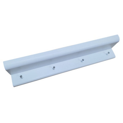 Watsons Oakley  Wall Mounted 2ft  60cm Organiser Floating Shelf With 4 Key  Coat Hooks  White - 3