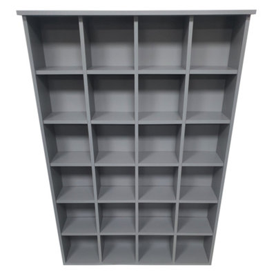 Watsons Pigeon Hole  480 Cd  312 Dvds Bluray Media Cubby Storage Shelves  Grey