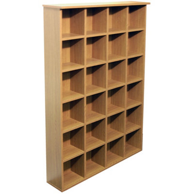 Watsons Pigeon Hole  480 Cd  312 Dvds Bluray Media Cubby Storage Shelves  Oak