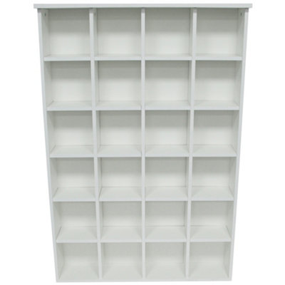 Watsons Pigeon Hole  480 Cd  312 Dvds Bluray Media Cubby Storage Shelves  White