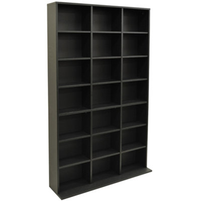 Watsons Pigeon Hole  588 Cd  378 Dvds Bluray Media Storage Shelf Unit  Black