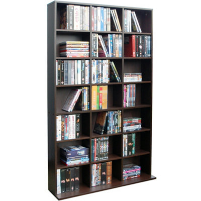 Watsons Pigeon Hole  588 Cd  378 Dvds Bluray Media Storage Shelf Unit  Dark Oak