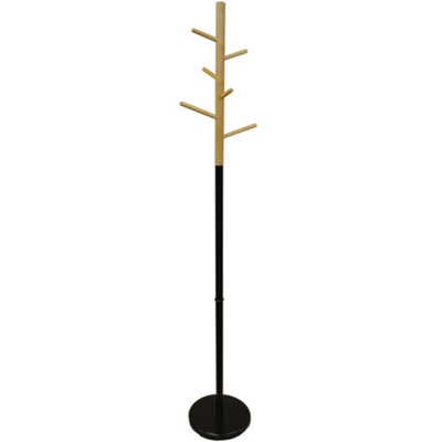 Watsons Scandi Wood And Metal Coat Rack With 6 Pegs Natural Black | DIY ...