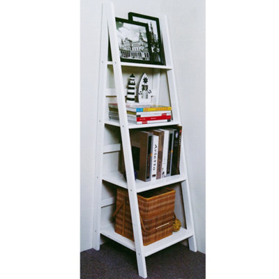 Watsons Scott Ladder 4 Tier Gloss Storage Display Shelves White DIY