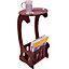 Watsons Scroll  Side  End  Bedside Table With Magazine  Book Storage Rack  Dark