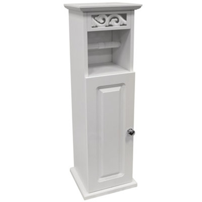 Watsons Scroll Toilet Roll Holder Bathroom Storage Cupboard White DIY