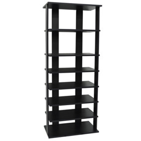 Watsons Stacked  7 Tier Free Standing Storage Shelf  Black