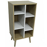 Watsons  Storage End Table  Display Unit With Interior Shelves  Oak  White