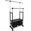 Watsons Store  Fully Adjustable Double Wardrobe  Hanging Clothes Rail With Drawers  Black  Silver