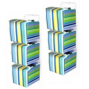 Watsons Stripe  Wall Mounted Canvas 66 Cd Storage Boxes For Cd  Toys  Toiletries
