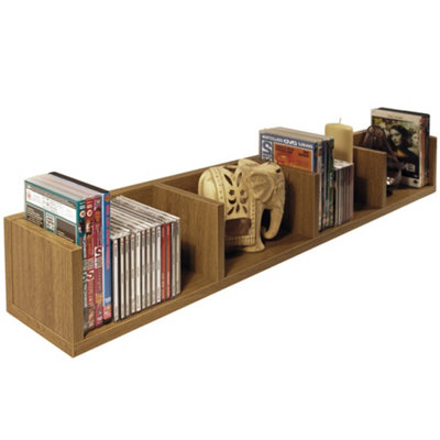 Watsons Virgil  108 Cd  72 Dvds  Bluray  Video Media Wall Storage Shelf  Oak