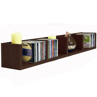 Watsons Virgo  84 Cd  56 Dvds  Bluray  Video Media Wall Storage Shelf  Dark Oak