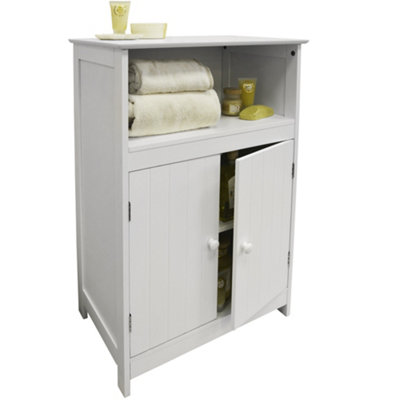 Watsons Waltham  Shaker Tongue And Groove Bathroom 2 Door Storage Cabinet  White