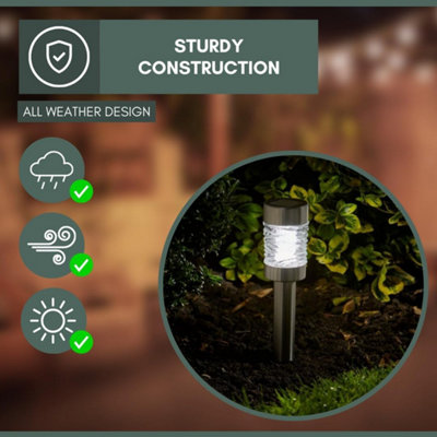 Wave Effect Solar Stake Outdoor Lights 4 Pack - 5