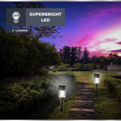 Wave Effect Solar Stake Outdoor Lights 4 Pack - 7