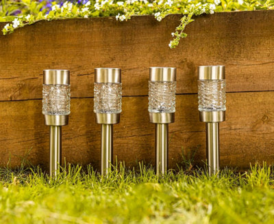 Wave Effect Solar Stake Outdoor Lights 4 Pack - 8