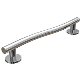 Wave Polished Stainless Steel Grab Rail - 24"/60cm