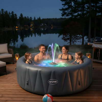 Wave Rechargeable Pool Fountain with Lights, Floating Sprinkler ...