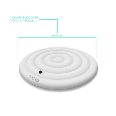 Wave Spa Round 4 Person Protective Thermal Efficient Inflatable Cover, White