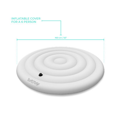 Wave Spa Round 6 Person Protective Thermal Efficient Inflatable Hot Tub Cover - 3