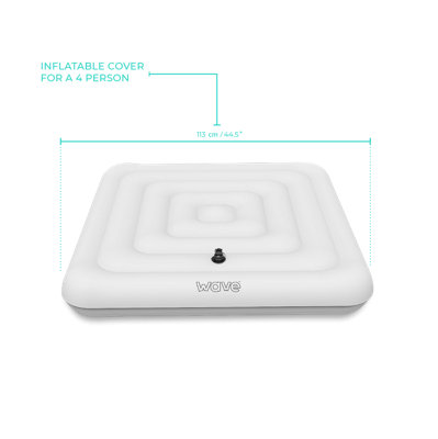 Wave Spa Square 4 Person Protective Thermal Efficient Inflatable Hot Tub Cover - 3