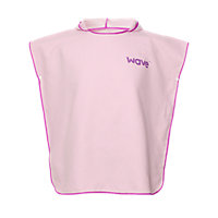WAVE SPA TOWEL ROBE - PONCHO STYLE HOODED CHILDREN'S CHANGING ROBE (PINK)