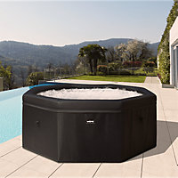 Wave Swift 6 Person Rigid Foam Hot Tub, Eco-Friendly, Insulated Spa, Black