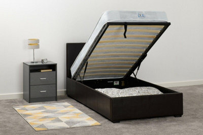 Single bed store with hydraulic storage