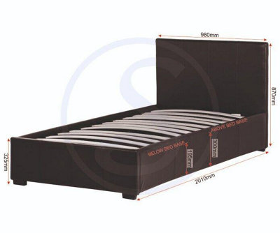Waverley Brown PU Leather 3ft Single Hydraulic Bed DIY at B Q