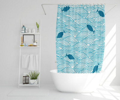 Waves & Fish (Shower Curtain) / Default Title