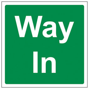 Way In Building Entrance Direct Sign - Rigid Plastic - 150x150mm (x3)