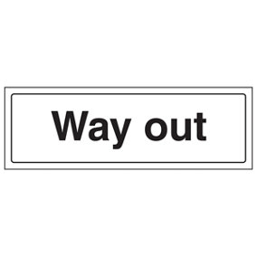 Way Out - Sign Direction / General - Adhesive Vinyl - 300x100mm (x3)