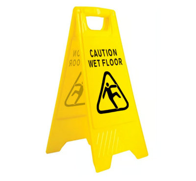 Way4Now - Caution Wet Floor - Yellow Portable A-Frame Safety Sign