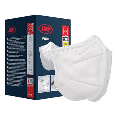 Way4Now JSP F621 FFP2 Disposable Vertical Fold Flat Mask Box of 40