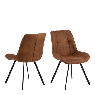 Waylor Dining Chair in Brown Fabric