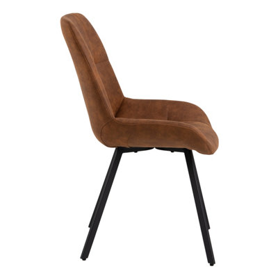 Waylor Dining Chair in Brown Fabric